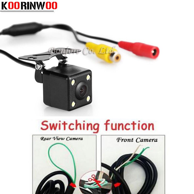 Koorinwoo LEDS Nachtzicht Auto Achteruitrijcamera/Voorkant camera schakelfunctie Backup achteruitrijcamera Parkeerhulp