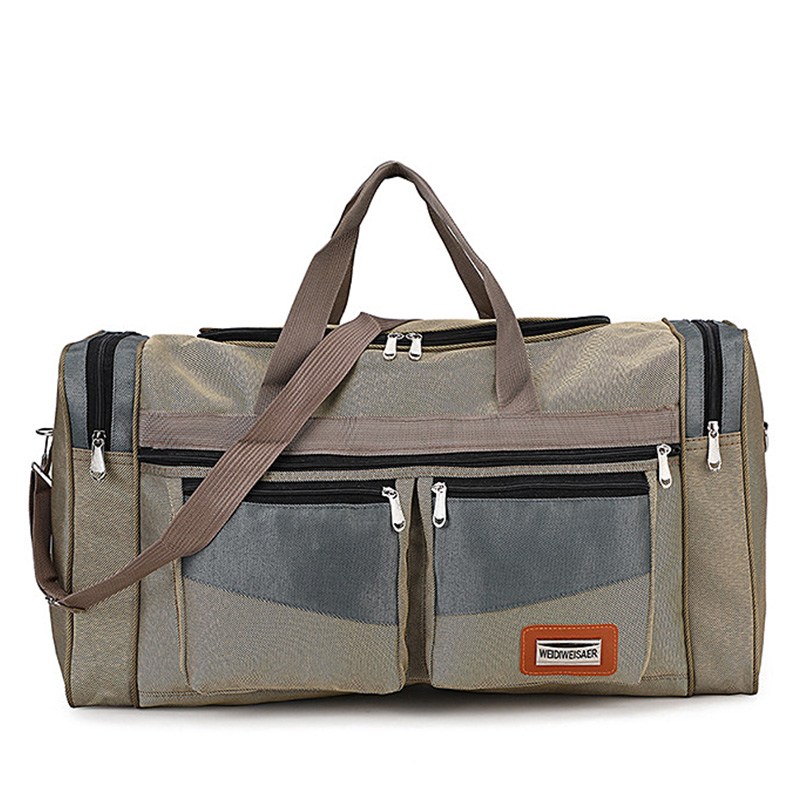 Large Capacity Travel Bag For Man Women Weekend Bag Big Capacity Bag Nylon Portable Travel Carry Luggage Bags XA159K: Khaki