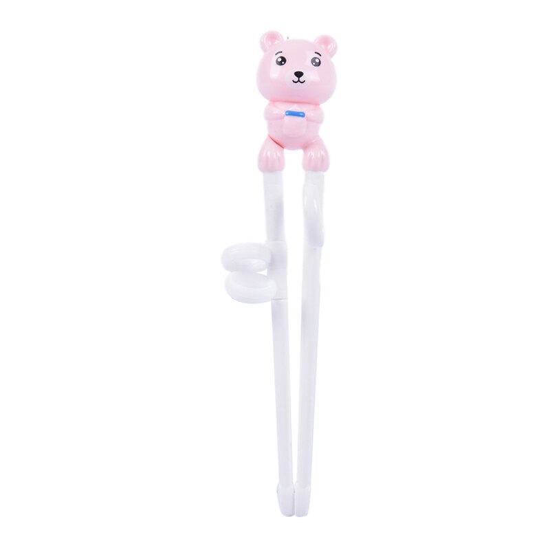 Sød munk/bjørn lære træning spisepinde børn børn kinesiske spisepinde lære køkken tilbehør 18cm*3cm 1 par: Bære lyserød