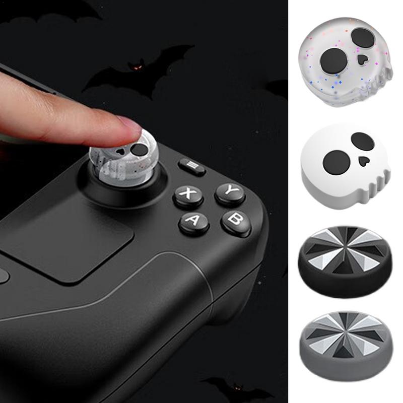 Skull Joystick Grips 4X Cute Thumb Grip Caps Thumb Grips Joystick Caps Halloween Soft Silicone Joystick Cover Silicone Joystick