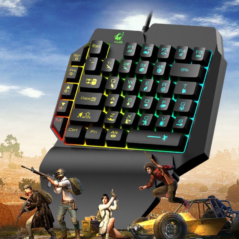 SL-USB Wired Keyboard Mouse One Hand Portable Responsive PC Phone Gaming Keypad Mice