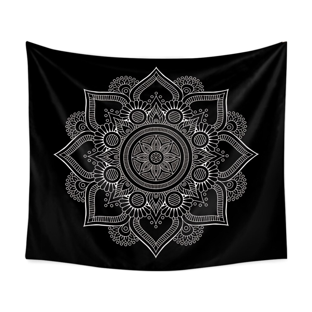 Black Mandala Tapestry Bohemian Mandala Tapestry Gray Marble Gold Blue Wall Hanging Indian Boho Beach Throw Rug Blanket Mattress: 4