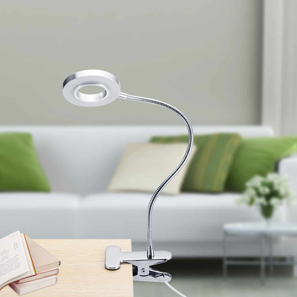 USB LED Lesen Lampe Buch Licht flexibel LED Aluminium Tisch berühren Auf/aus 10 Ebenen Dimmbare Nachtlicht Clip- auf Lampe