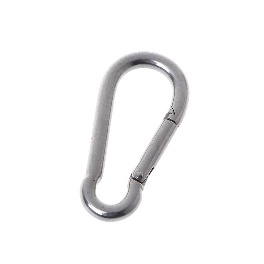304 Stainless Steel Spring Carabiner Snap Hook Keychain Quick Link Lock Buckle: 5