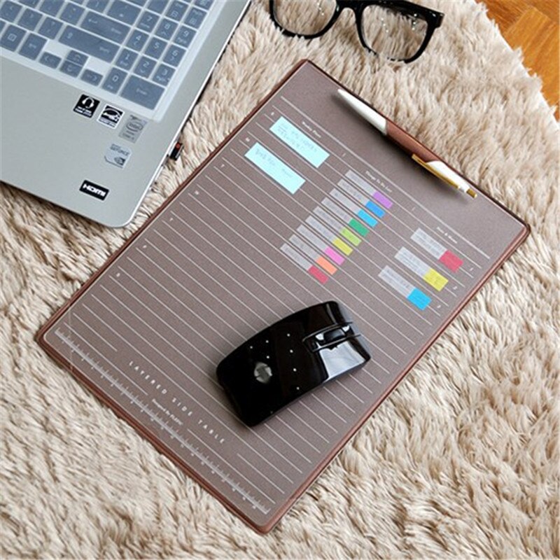 Solid color business office writing pad leather layered plan message board mouse pad simple deskpad secretary writing board