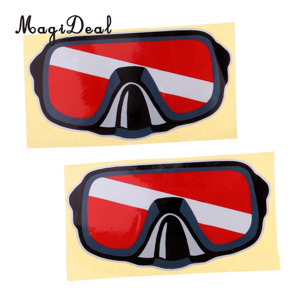 Autocollant de pêche de Kayak de plongeur de plongée sous-marine imperméable adhésif réfléchissant de 2 pièces pour le cylindre de réservoir de plongée, palmes