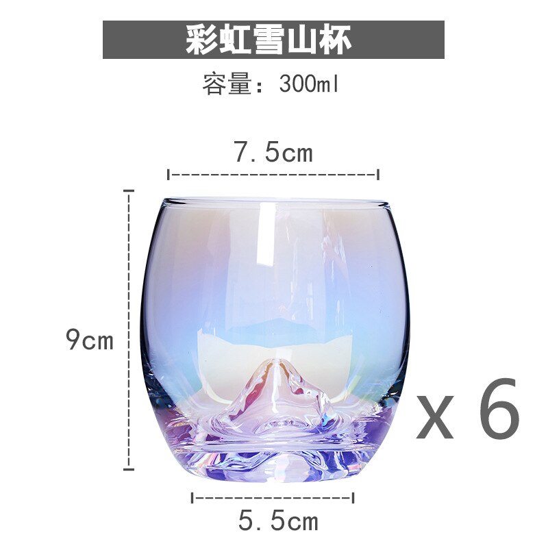 6 eins nordisch Stil Regenbogen Glas Träne Kristall Glas Hause Bunte Persönlichkeit Wasser Glas Netz verrotten Eisberg Glas: 6 Regenbögen
