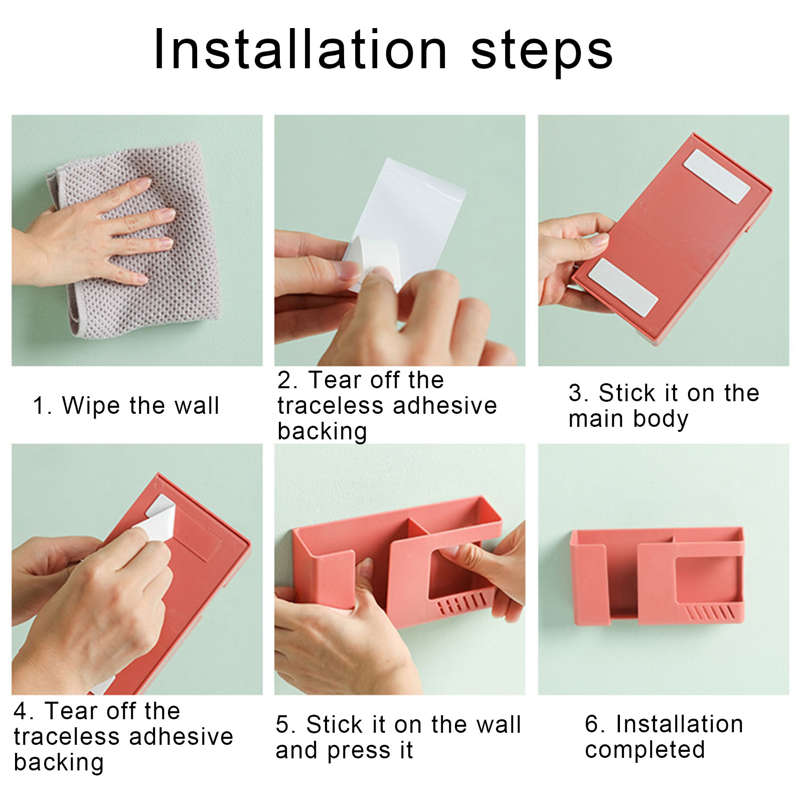 Wall-mounted Remote Control Holder Strong Load-bearing Remote Control Case Anti-dust Round Corner Remote Control Holder for Home