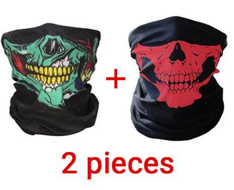 Motorcykelmask sommar balaclava 2 delar dödskalle spökmask biker motor ansiktsskydd vindtät utomhus ansiktsmasker halsduk: G