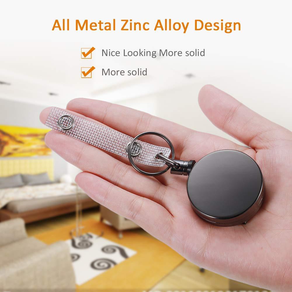 Retractable Alloy Steel Wire Rope Elastic Keychains keyring Sporty Alarm Keychain Anti-lost telescopic Keys Ring trinket