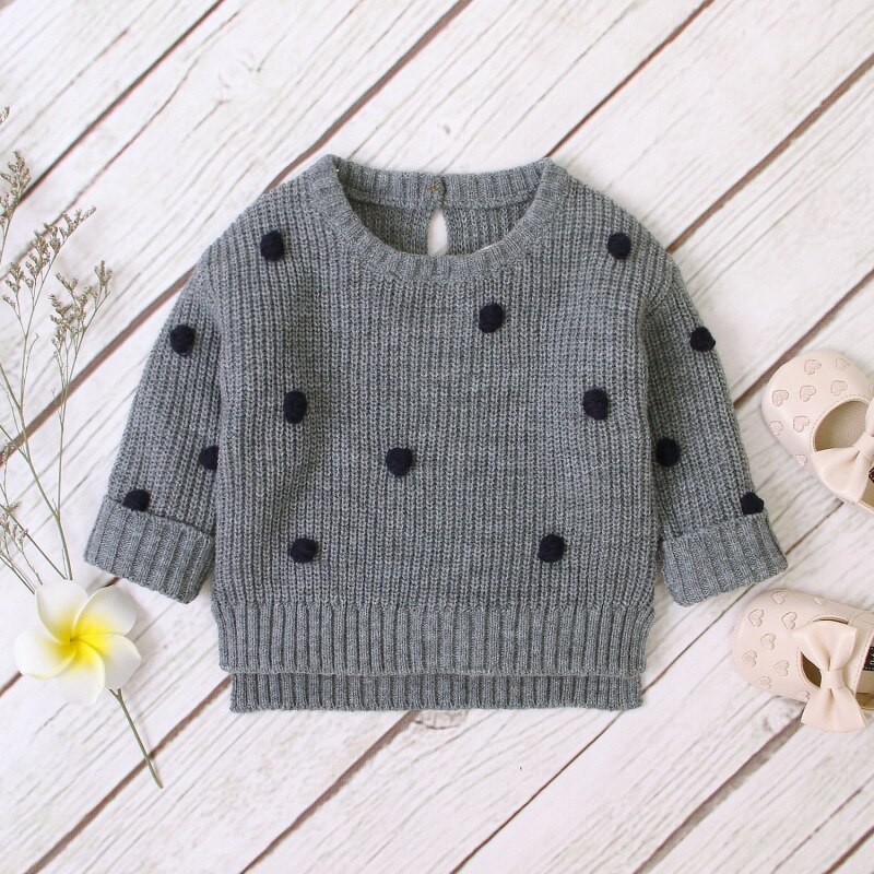 Winter Warm Kids Casual Trui Baby Meisje Pluche Bal Gebreide Bovenkleding Kleding