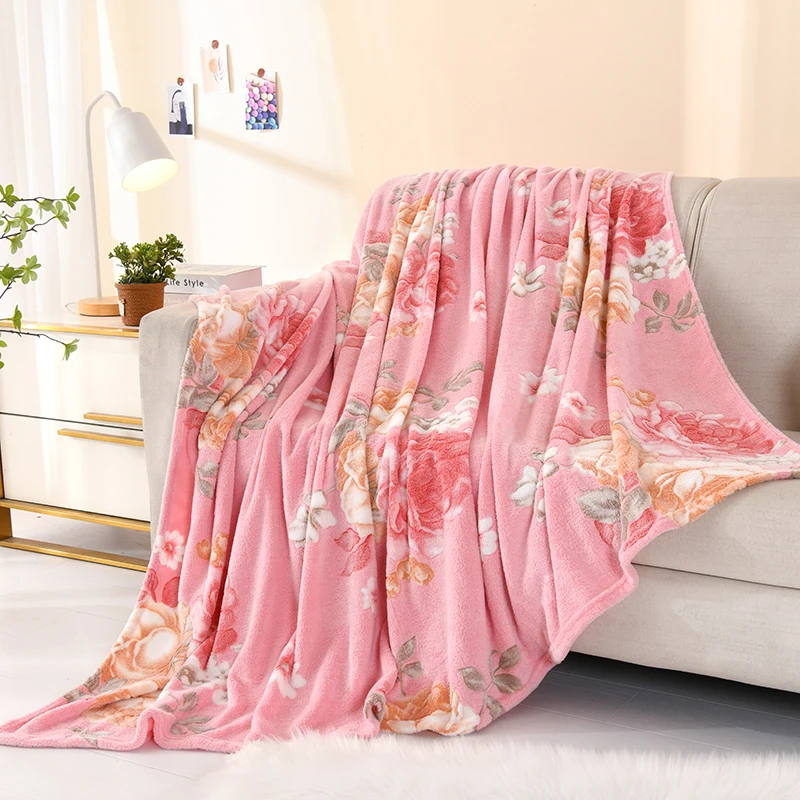 Fleece Throw Blanket - Soft Warm Cozy All-Season Knitted Polyester Bed Blanket: 70x100cm / Blue