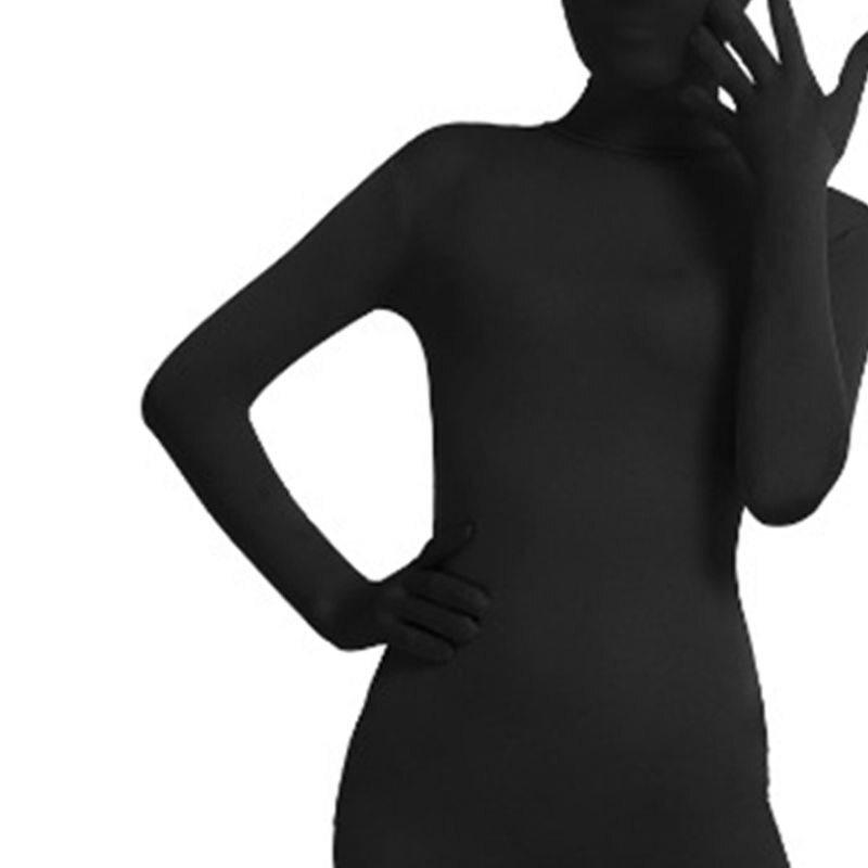 Leotardos para el cuerpo Unisex para hombre y mujer, traje elástico de Spandex, disfraz de Cosplay negro, traje de hombre que desaparece para de Halloween