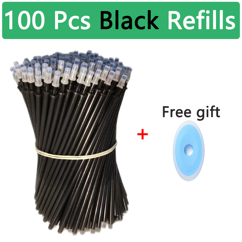 100 unids/set Kawaii recarga borrable bolígrafos borrables bolígrafo de Gel boceto escritura papelería para cuaderno útiles escolares lindo lápiz para niños