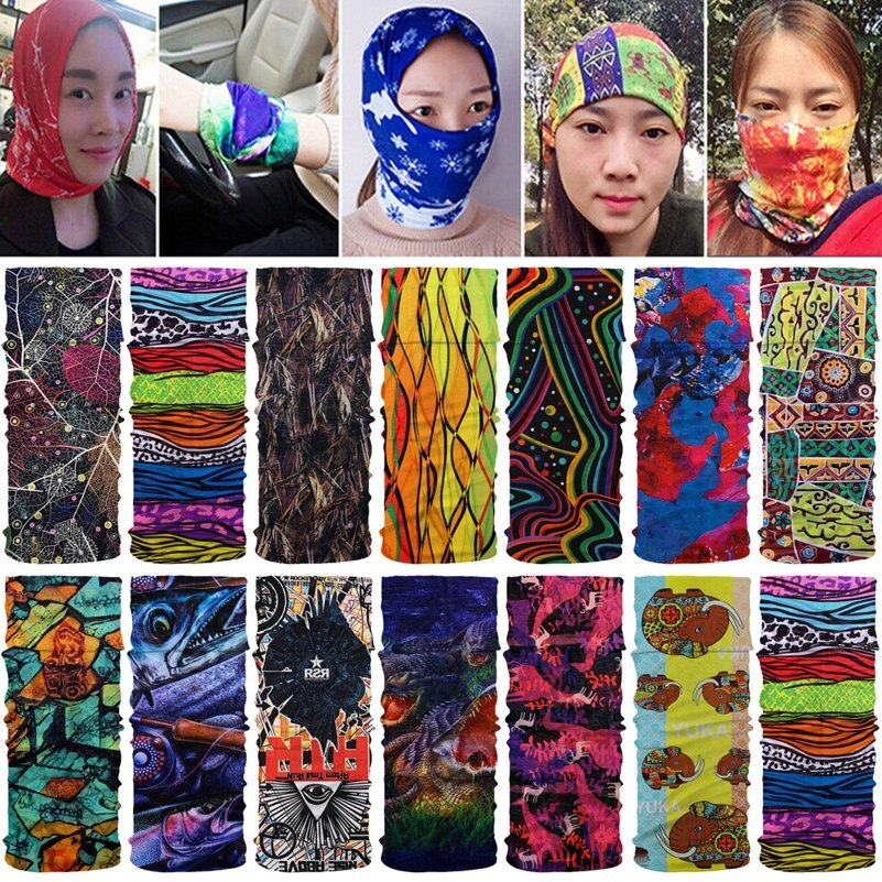 Multifunctionele Polyester Sjaals Gezicht Stofmasker Outdoor Sport Bandana Neck Gaiter Camping Fietsen Hoofddeksels Wandelen Magische Sjaal