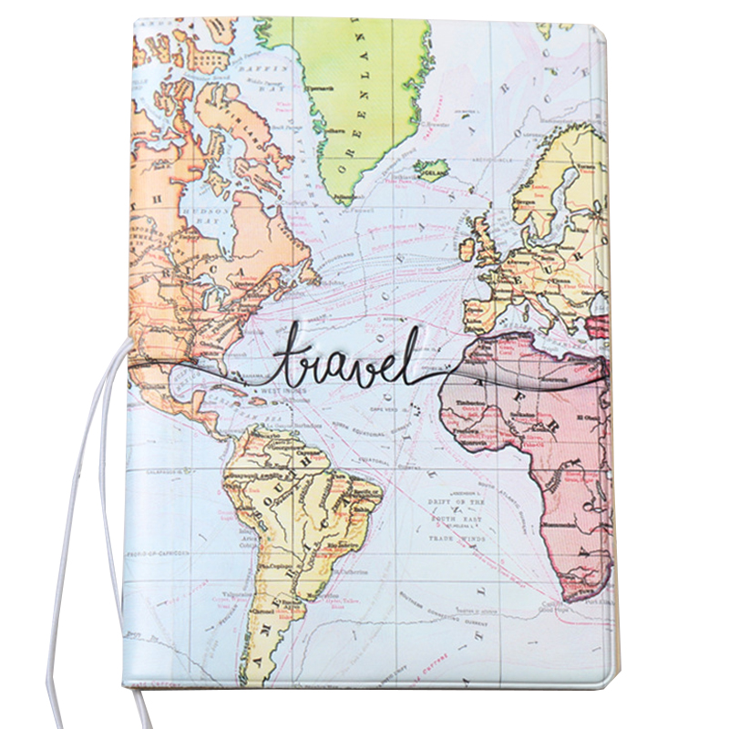 Creatieve Wereldkaart Paspoort Cover Wallet Bag Id Adres Holder Draagbare Pu Lederen Boarding Wallet Case Travel Accessoires: Licht Groen