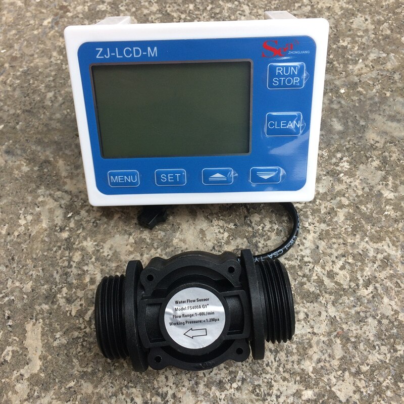 Débitmètre d'eau capteur de débit compteur indicateur interrupteur jauge débitmètre + affichage numérique LCD gamme de contrôleur 0.1-9999L G1 "DN25