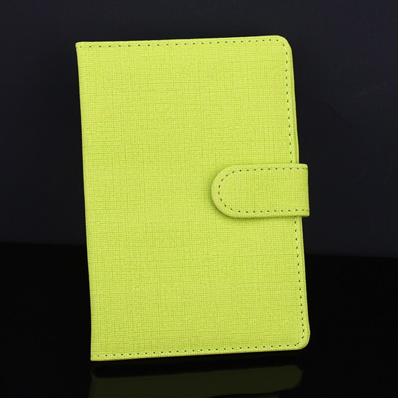 Vrouwen pu leren paspoorthoes unisex hoes op het paspoort met sluiting effen kleur paspoorthoes reisdocumenten kaarthouder: Groente