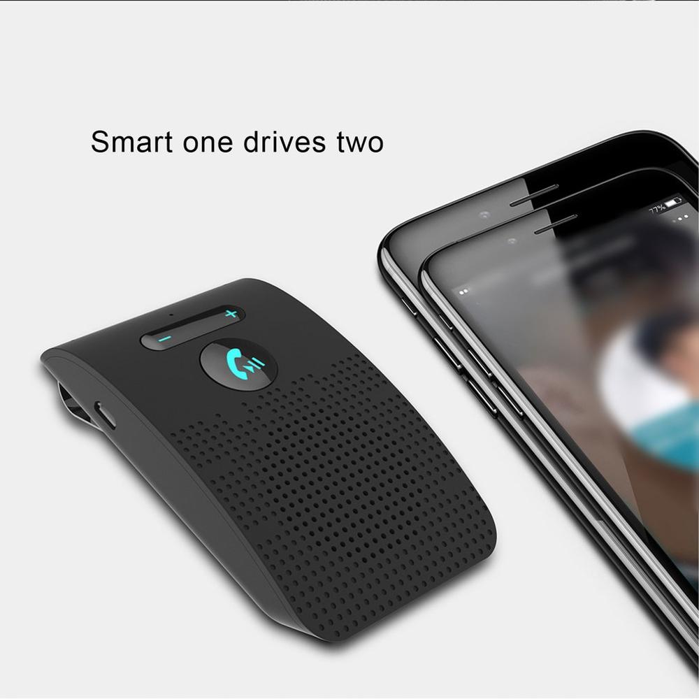 Sp09 Sun Visor Car Hands-Free Call Receiver Support Dual Connection One-Click Answer Built-In 550Mah Lithium Battery