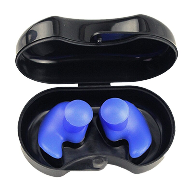 Swimming Ear Plugs Waterproof Reusable Silicone Ear Plugs For Swimmers Showering Bathing Swimming Accessories: Blue Ear Plugs