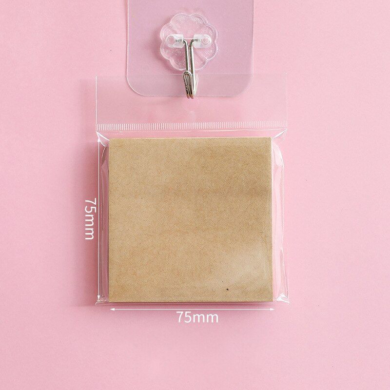 80 Sheets Office Memo Pad Sticker Index Sticky Notes Eenvoud Kraftpapier Briefpapier Zelfklevende Plakken Blank Memorandum: Kraft Paper Blank