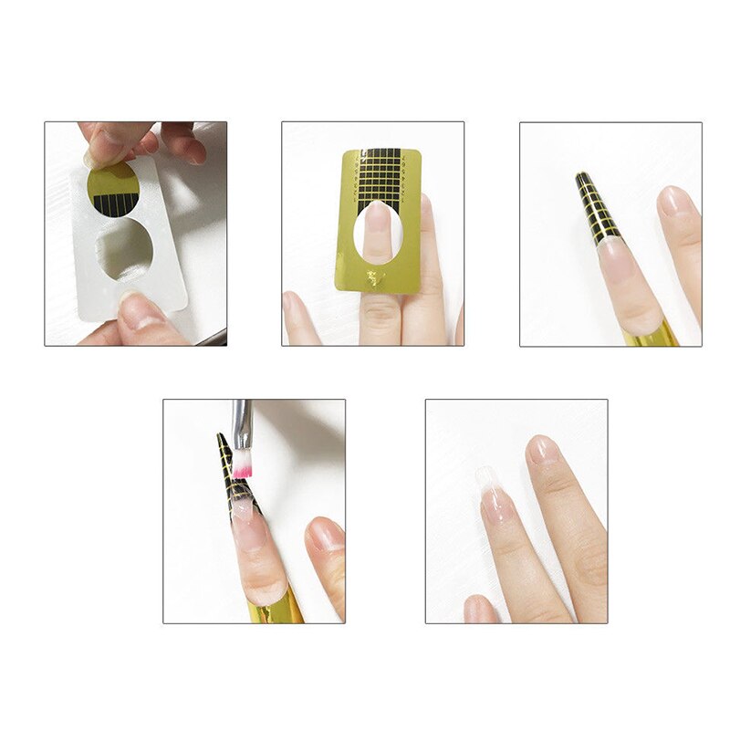 Francheska Professionele Franse Nail Forms Nail Art Gel Nail Form Sticker Papier Extension Curl Nail Form Tips formy doen paznokci