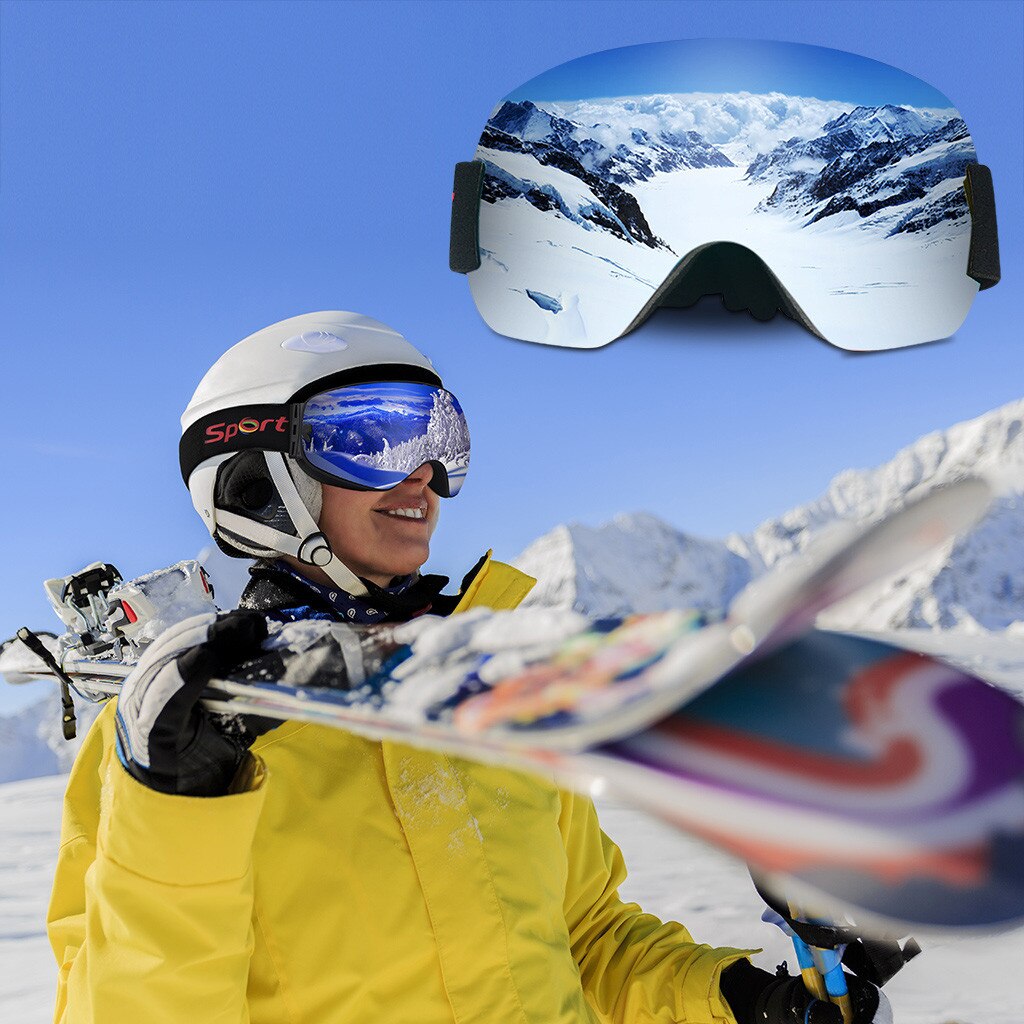 Snowboard skidglasögon utrustning skidåkning sport vuxenglasögon anti-fog uv dubbel lins