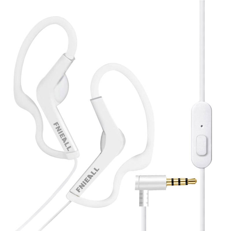 Ear Hook 13MM Sport Running Bass Headphones Ears Painless Earphone Control HiFi for iPhone /Xiaomi IOS Android Smart Phones: S1 WHITE