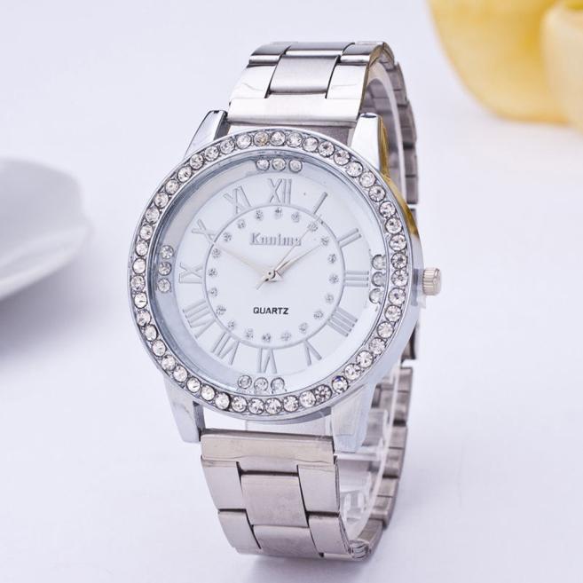 Horloges Voor Meisjes Luxe Vrouw Horloge Vrouwen Mannen Crystal Rhinestone Rvs Analoge Quartz Horloge Relogio: D