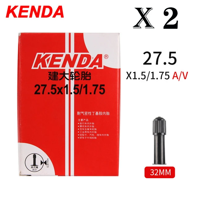 Tubo interno de bicicleta kenda, 2 peças, 20/26/27.5/29/700c/23c schrader presta borracha butílica mtb tubo de bicicleta de estrada pneu interno peças de bicicleta: Verde