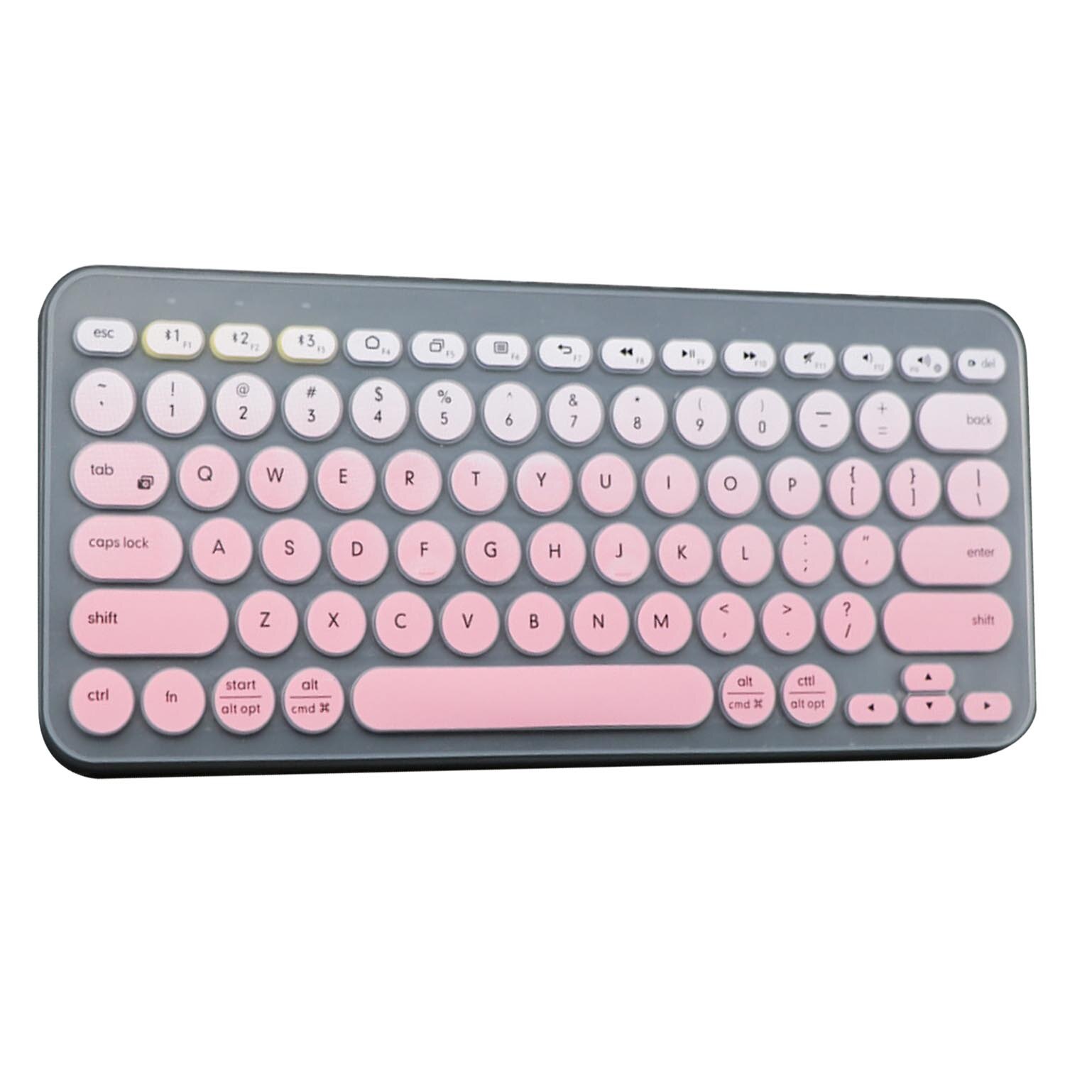 Besegad farverig laptop silikone tastatur cover hud klistermærke beskytter til logitech  k380 bluetooth tastatur: Stil c