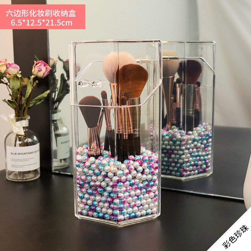 Caja de almacenamiento de acrílico para cosméticos, organizador pequeño de lápiz labial de maquillaje, almacenamiento de artículos de plástico, tocador, portalápices, HX50ST: Style 7