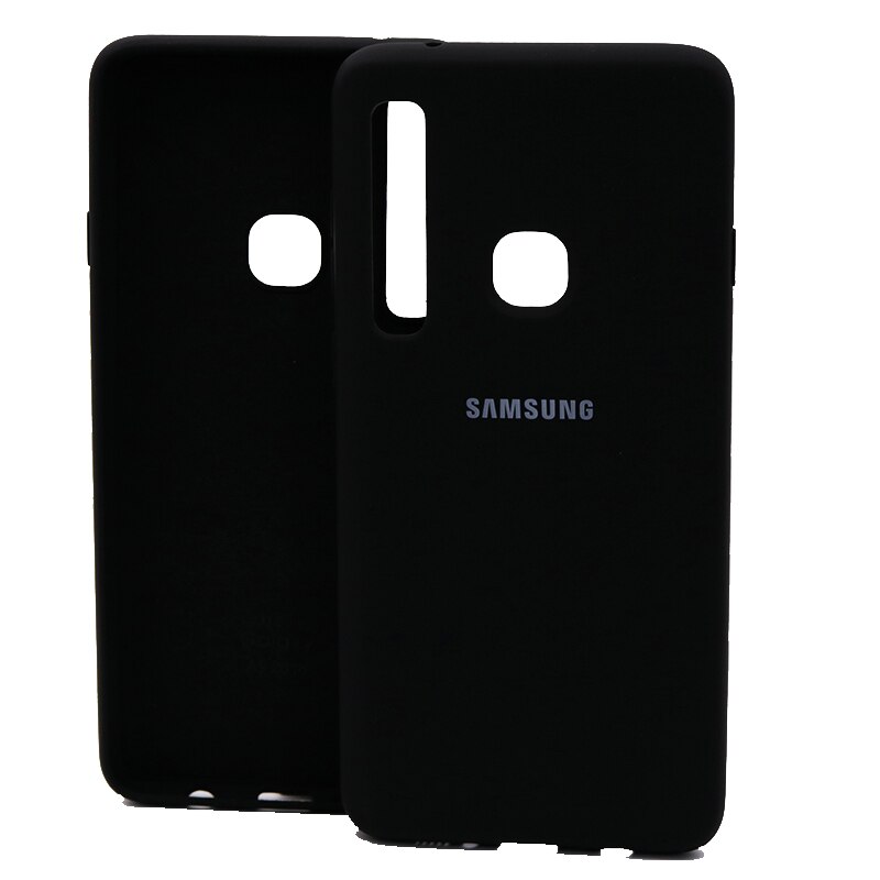 Dla Samsung A9 2018 przypadku cukierki kolor miękkiego silikonu zderzak przypadki na Samsung Galaxy A9 2018 przypadku telefonu dla Samsung A9 2018 okładka: Black