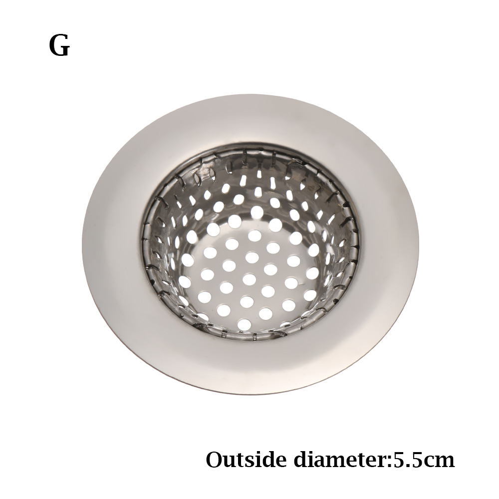 Kitchen Sink Strainer Drain Hole Filter Trap Metal Sink Strainer Stainless Steel Bath Sink Hair Catcher Drain Waste Screen: Type 2 dia5.5cm