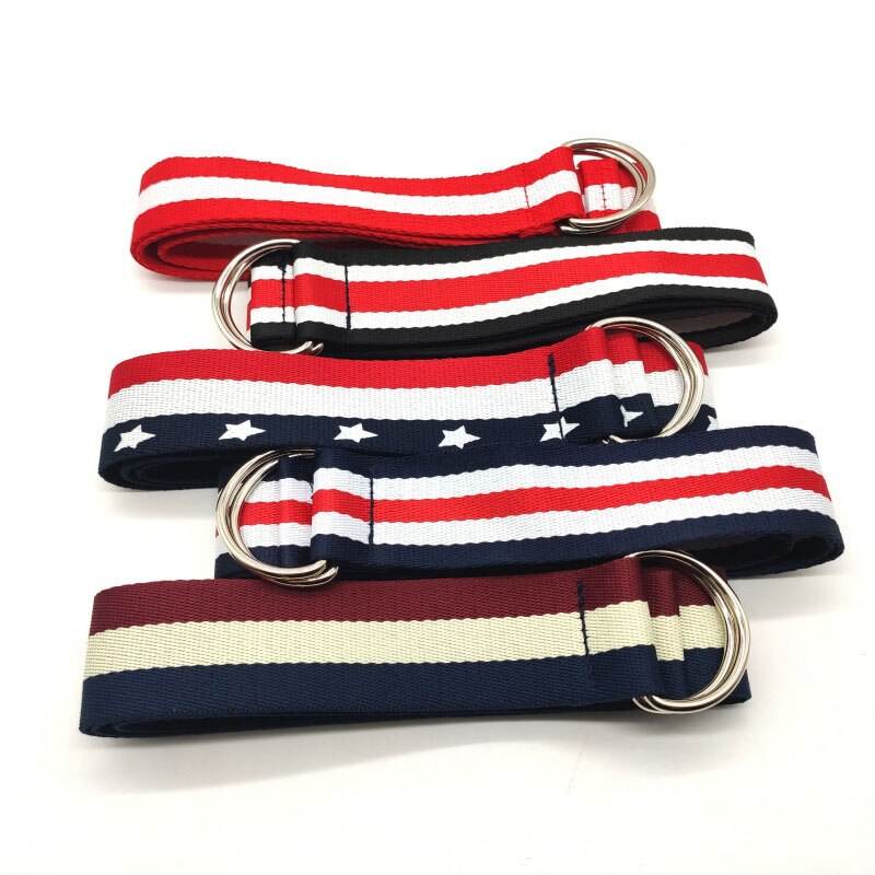 Ceinture en toile à boucle Double D unisexe, lettre punk style pour adolescent, large et longue sangle de taille, pantalon en jean pour adulte