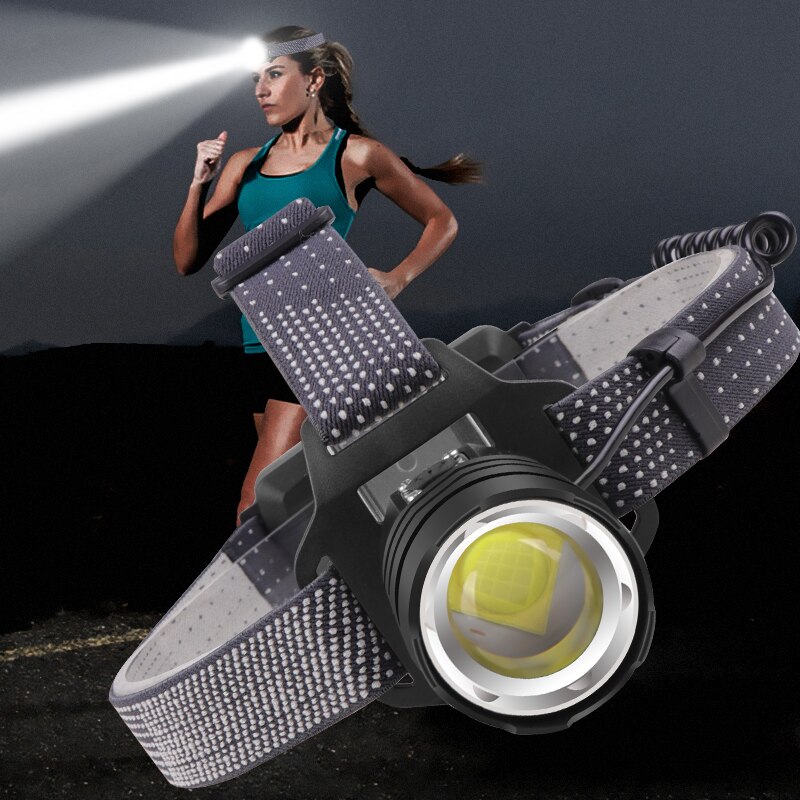 500000 lumen xhp 160 ledet kraftig hodelykt zoombar hodelykt lampe lommelykt 18650 batterier vanntett til camping hodelykt