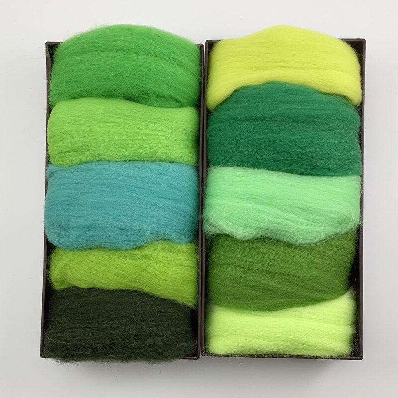 Gör-det-själv nål ull fiber roving tova hand spinning gör det själv shiba docka handarbete rå ull filt kit bollar paket hantverk filt tillbehör