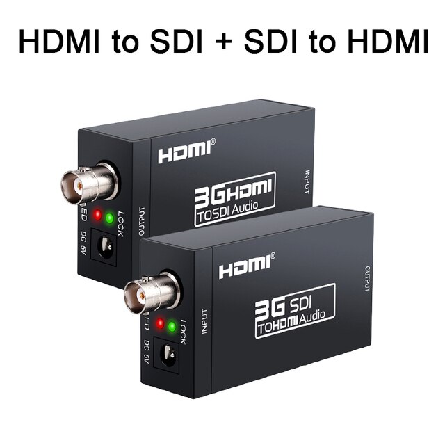 3G HDMI to SDI Converter / SDI to HDMI Adapter Audio HD-SDI/3G-SDI Adapter BNC 1080P DAC Converter for Monitor HDTV: 2Pcs / AU Plug