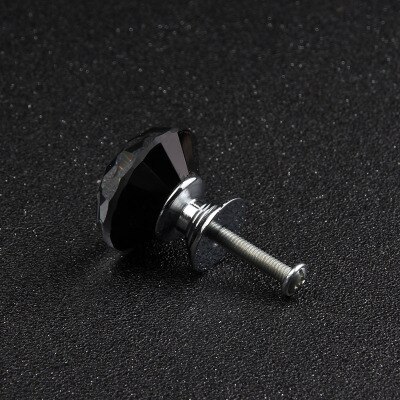 30 Mm Diamond Shape Crystal Glass Knoppen Kast Trekt Lade Knoppen Keukenkast Handvatten Handvat Hardware: Black