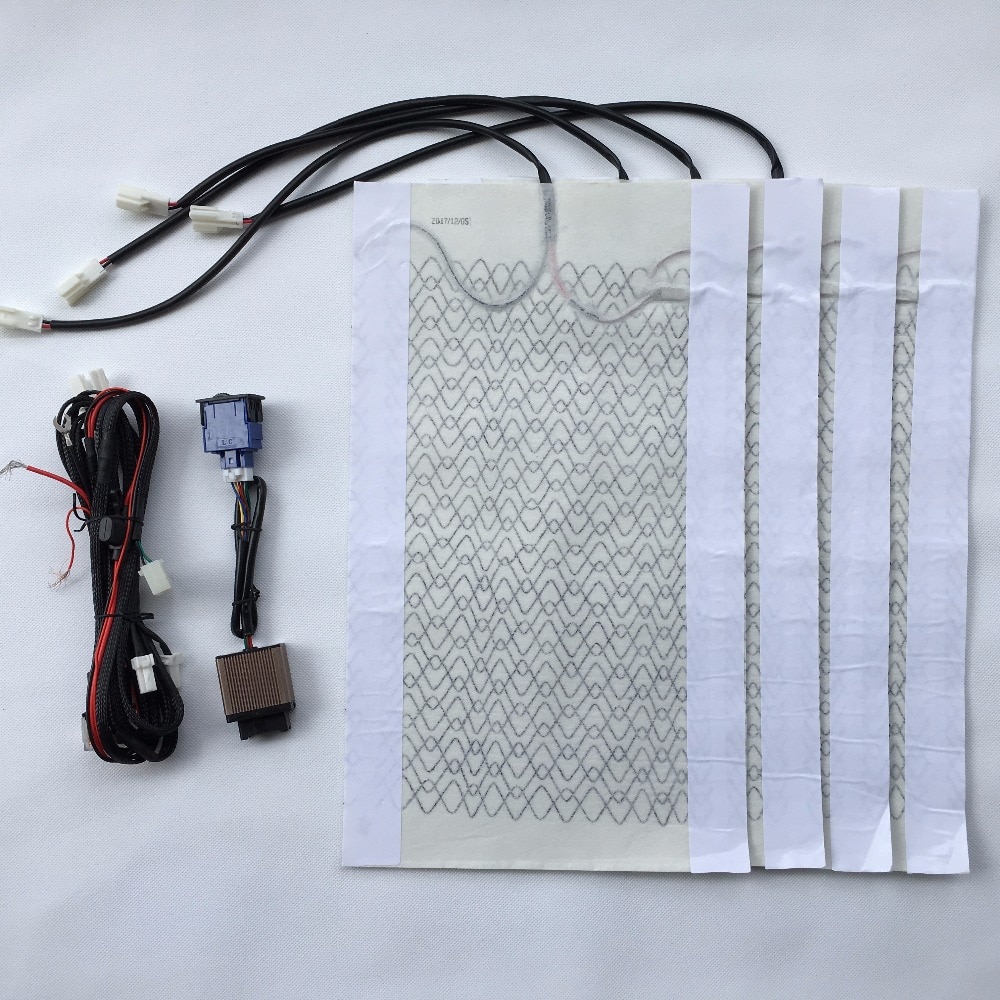 Calefacción Universal para asientos de coche, calentador de asiento de fibra de carbono con interruptor de 5 posiciones instalado, almohadillas de 12 V, cubiertas de asiento calentador de invierno, 2 asientos
