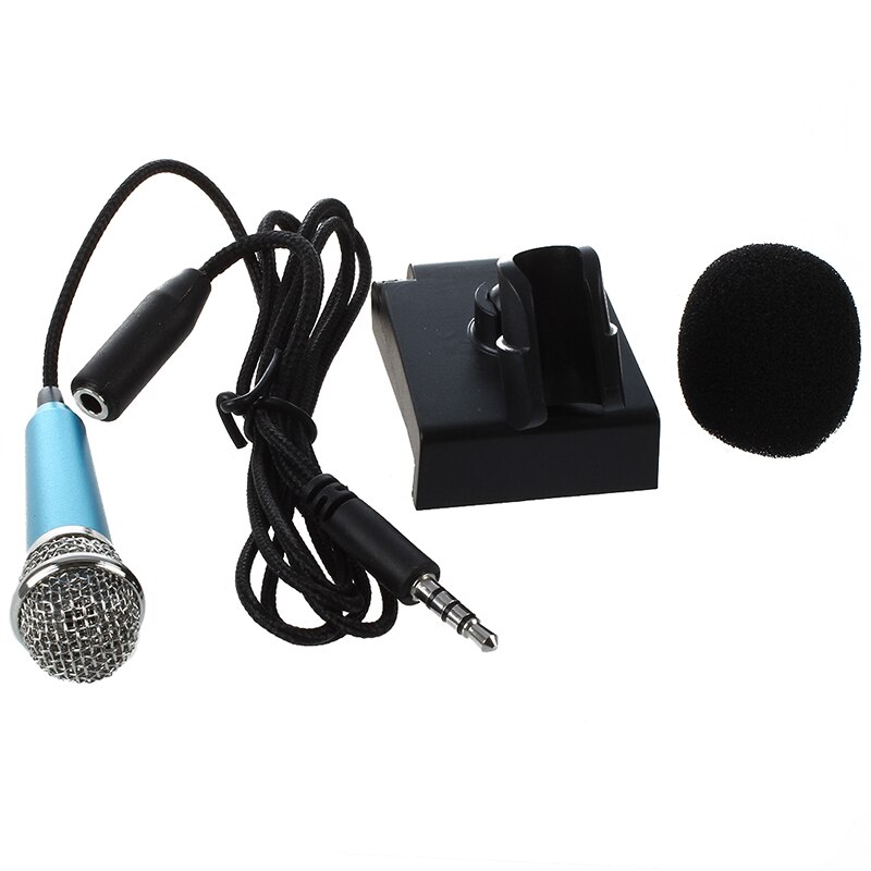 Mini håndmikrofon for stemmeopptak, nettchat på smarttelefon, bærbar pc eller nettbrett, med 3.5 mm mikrofonkabel og mikrofonstativ (: Default Title