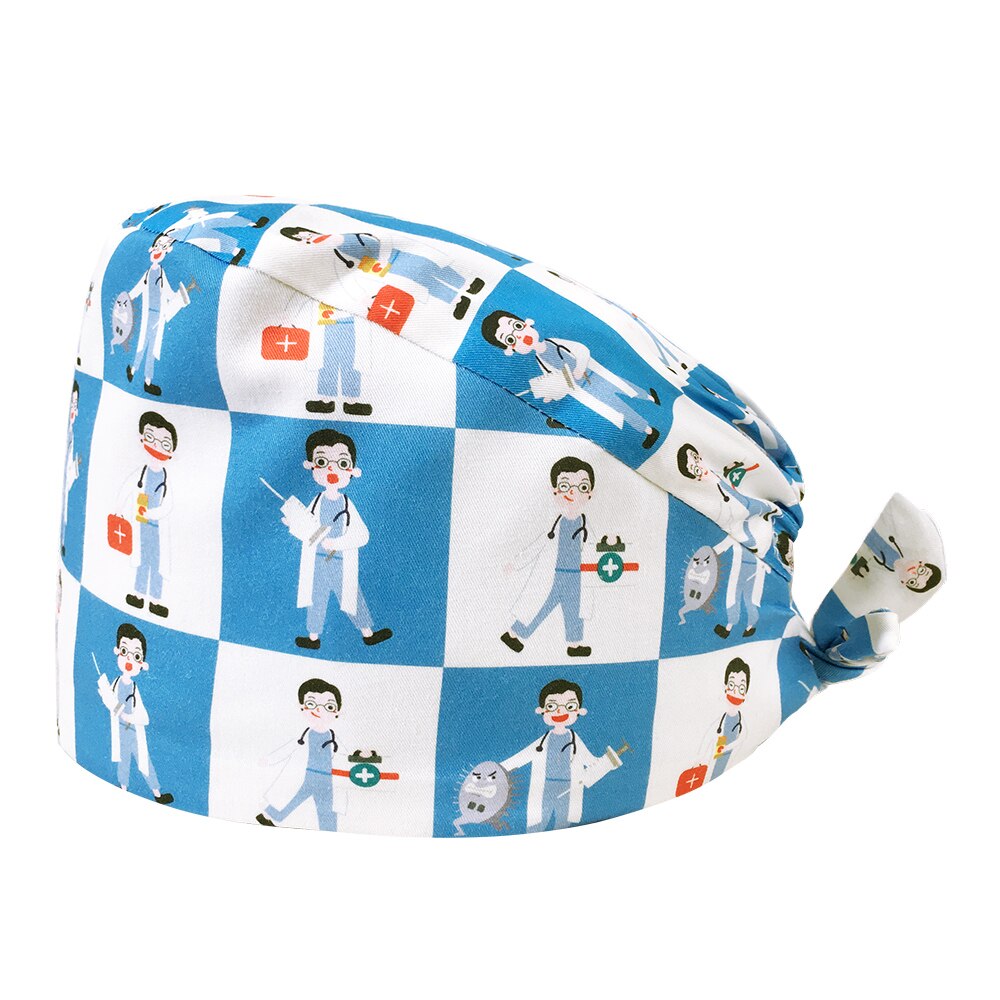 Prijs Unisex Cartoon Tand Afdrukken Scrubs Caps Verstelbare Lab Caps Katoen Vrouwelijke Leuke Scrubs Hoed Huisdier Schoonheid Werk Hoeden: 22154