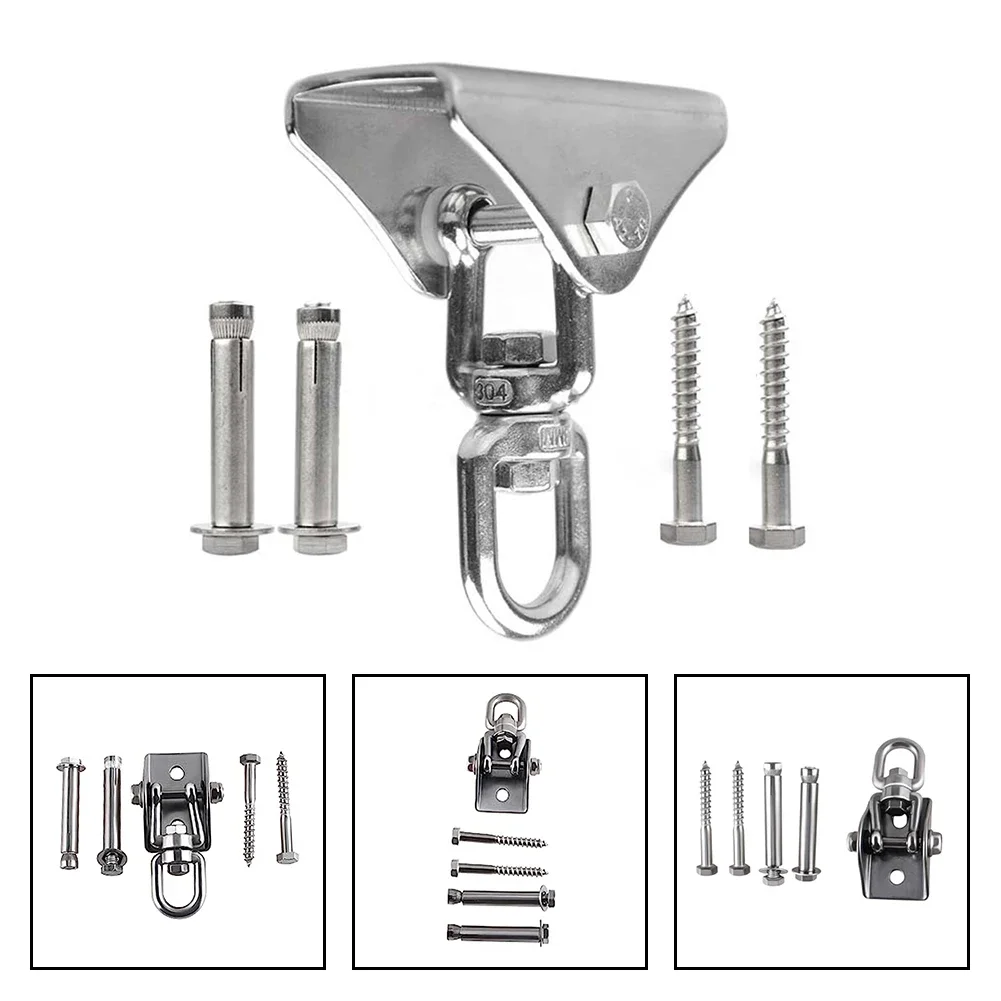1 set plafondhaakset schommelhaak roestvrij staal roterende haak hangstoel hangend bed vaste plaat schommelaccessoires