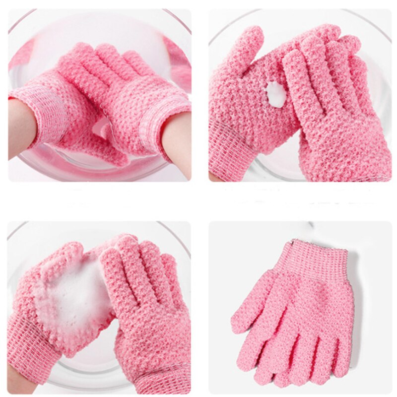 Soft Shower Exfoliating Scrub Gloves for Women Children Sponge Loofah Exfoliating Mitts for Bath, Spa Dead Skin Cell Remover