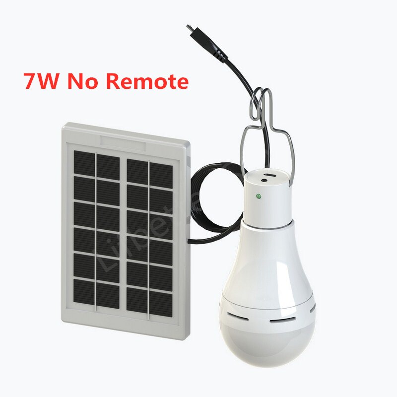 Solar- Fernbedienung LED Licht Solar- Lampe Lampe Wasserdichte Tafel Notfall Kunststoff Birne Haken Zelt Laterne draussen drinnen: 7W Nein Fernbedienung