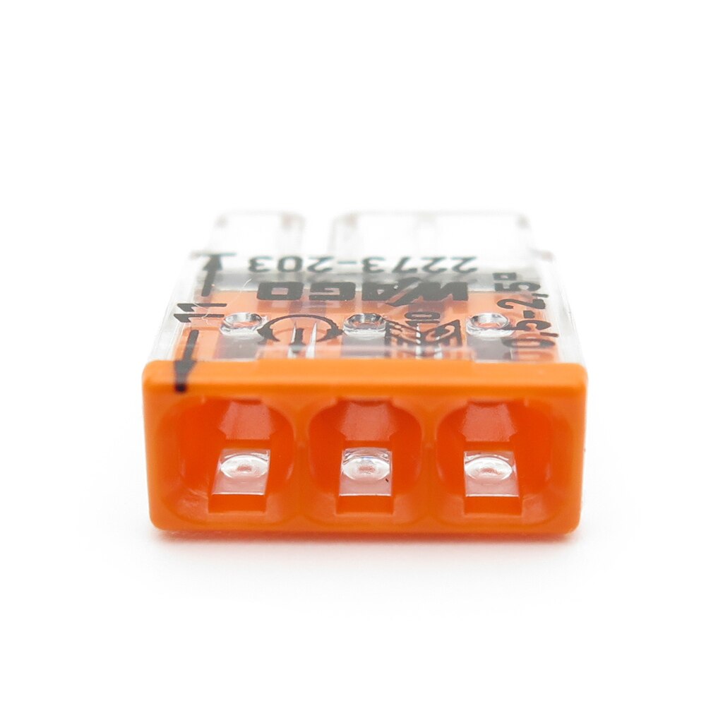 Origin 2273-203 10Pcs Mini Push-in Connector 3 Pin Compact Wire Connector For Junction Box Installation Terminal Bolcks VDE UL