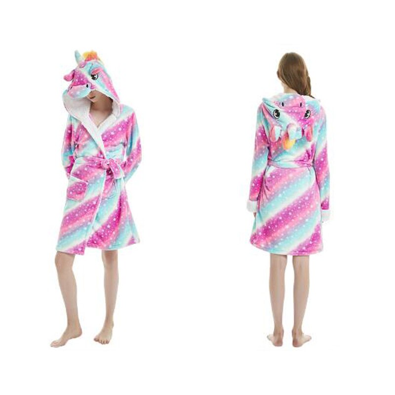 Voksne flannel badekåbe kvinde kappe pyjamas szlafrok brudepige morgenkåbe sjovt søde brud badekåbe: Galakse / M