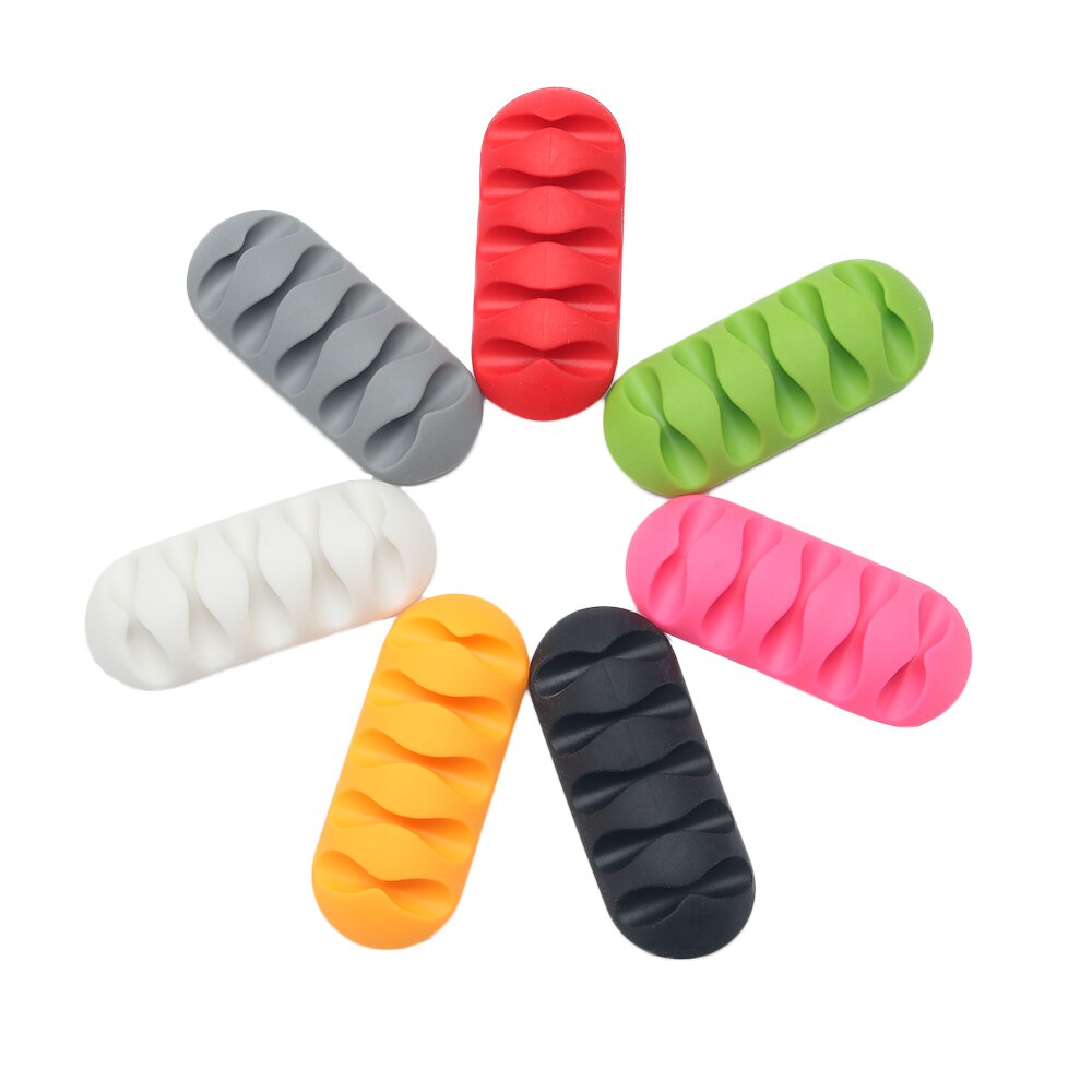 5 åbninger opruller kabelholder klip gummi desktop telefon øretelefon kabel opruller oplader organisator kabel holder øretelefon fikseringsklemmer