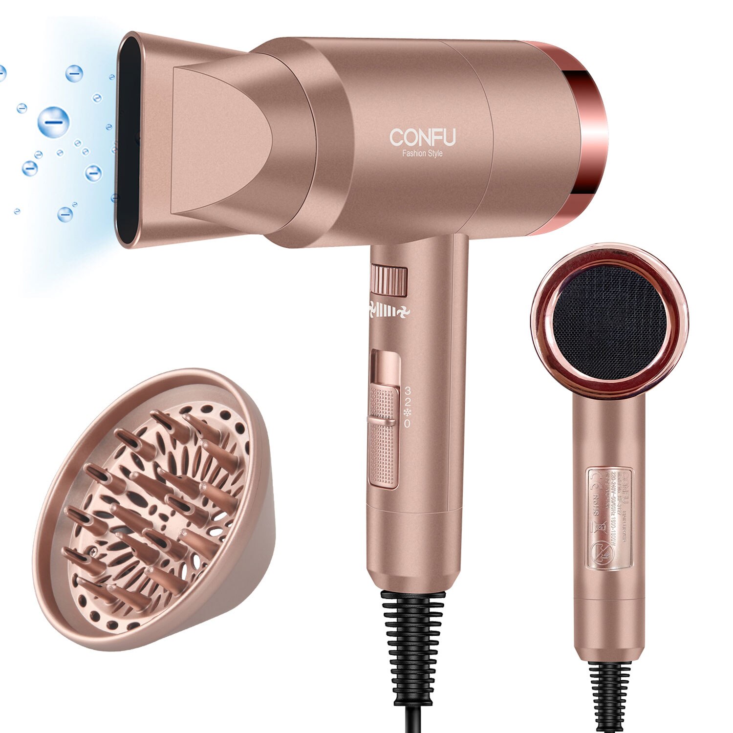 Föhn Professionele 1800W Ionische Haardroger Krachtige Sneldrogende Föhn Met Diffuser & Nozzle Voor Vrouwen Mannen Reizen thuisgebruik