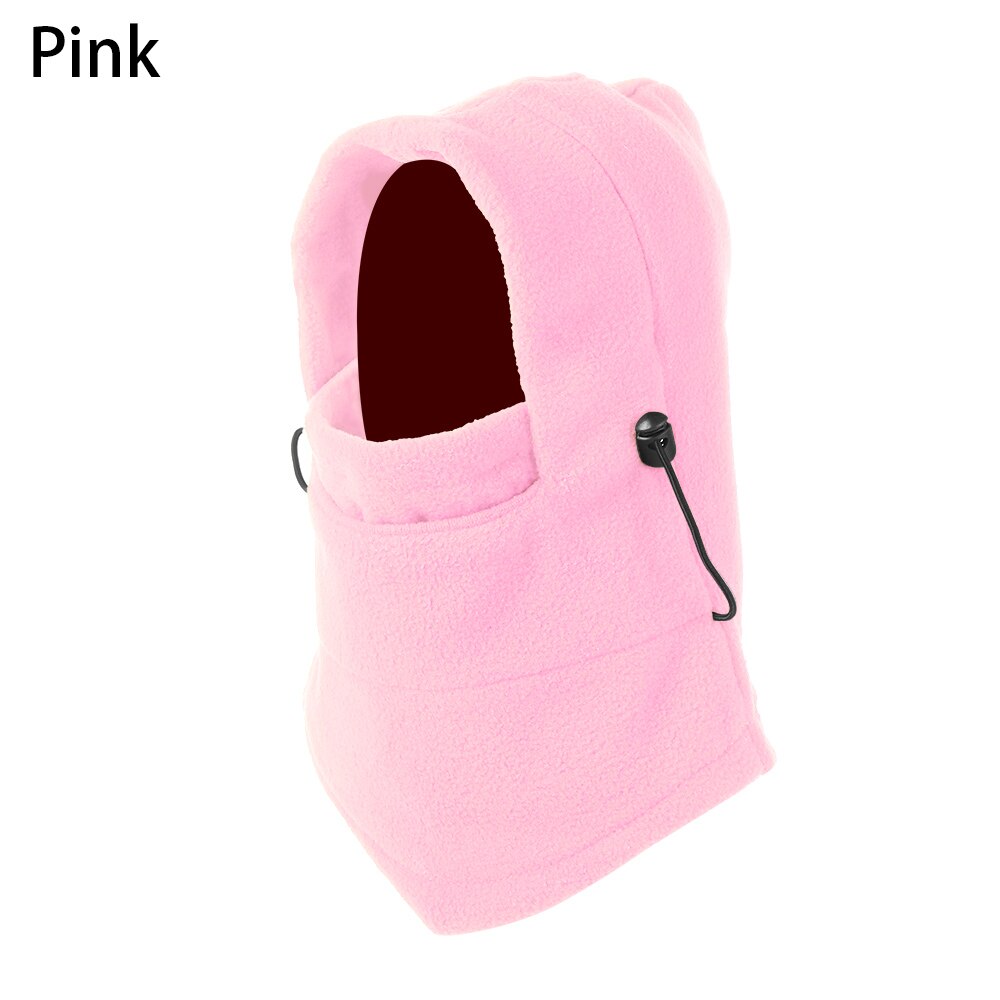 1 PC Winter Outdoor Windproof Snood Hood Hat Warm Thermal Fleece Balaclava Scarf Cycling Hiking Full Ski Face Cover Neck Warmer: pink